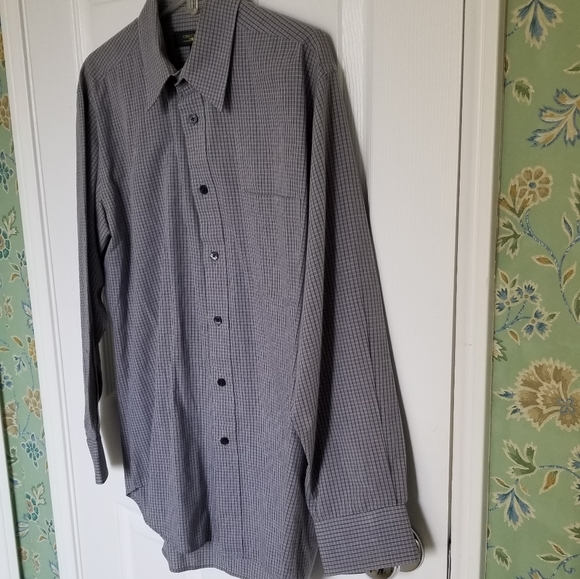 Crocodile Small check Cotton Blend Shirts in Mid Grey Color - Picture 3 of 9